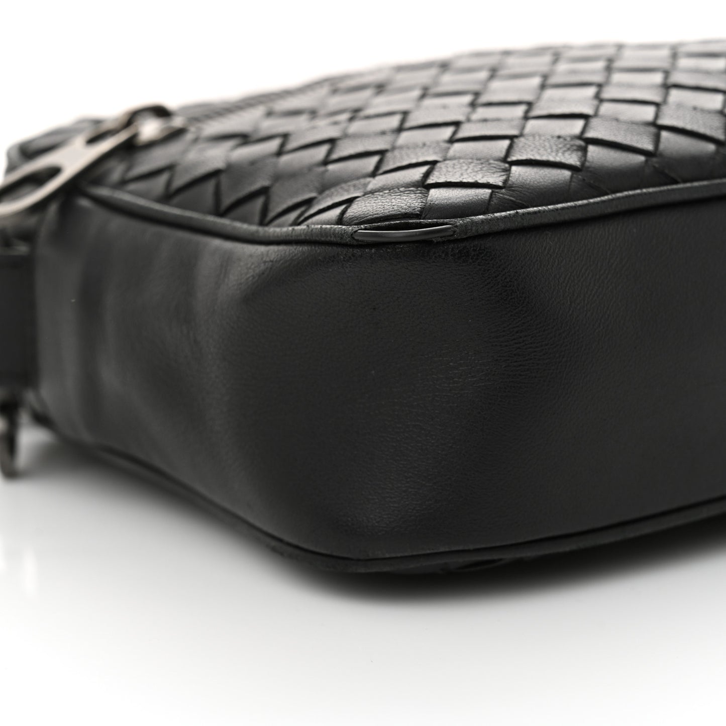 Nappa Intrecciato Crossbody Messenger Ebano