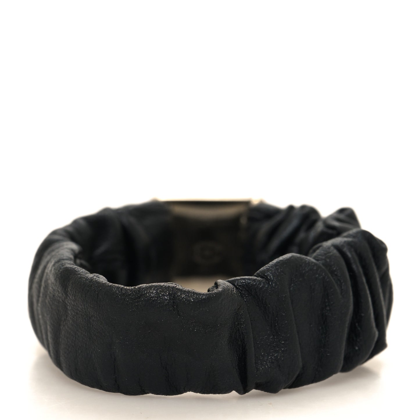 Lambskin CC Hair Scrunchie Black Gold