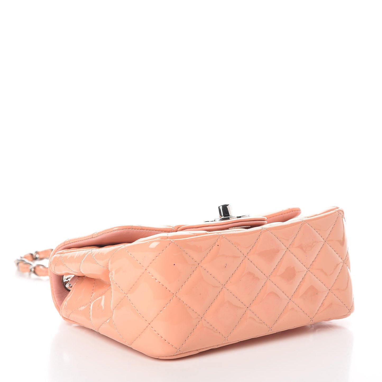 Patent Quilted Mini Square Flap Pink