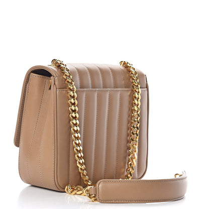 Saint Laurent Lambskin Matelasse Monogram Medium Vicky Chain Bag Brown 3 of 10