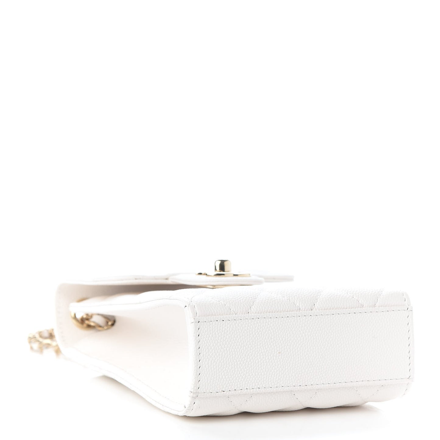 Caviar Quilted Classic Phone Holder White