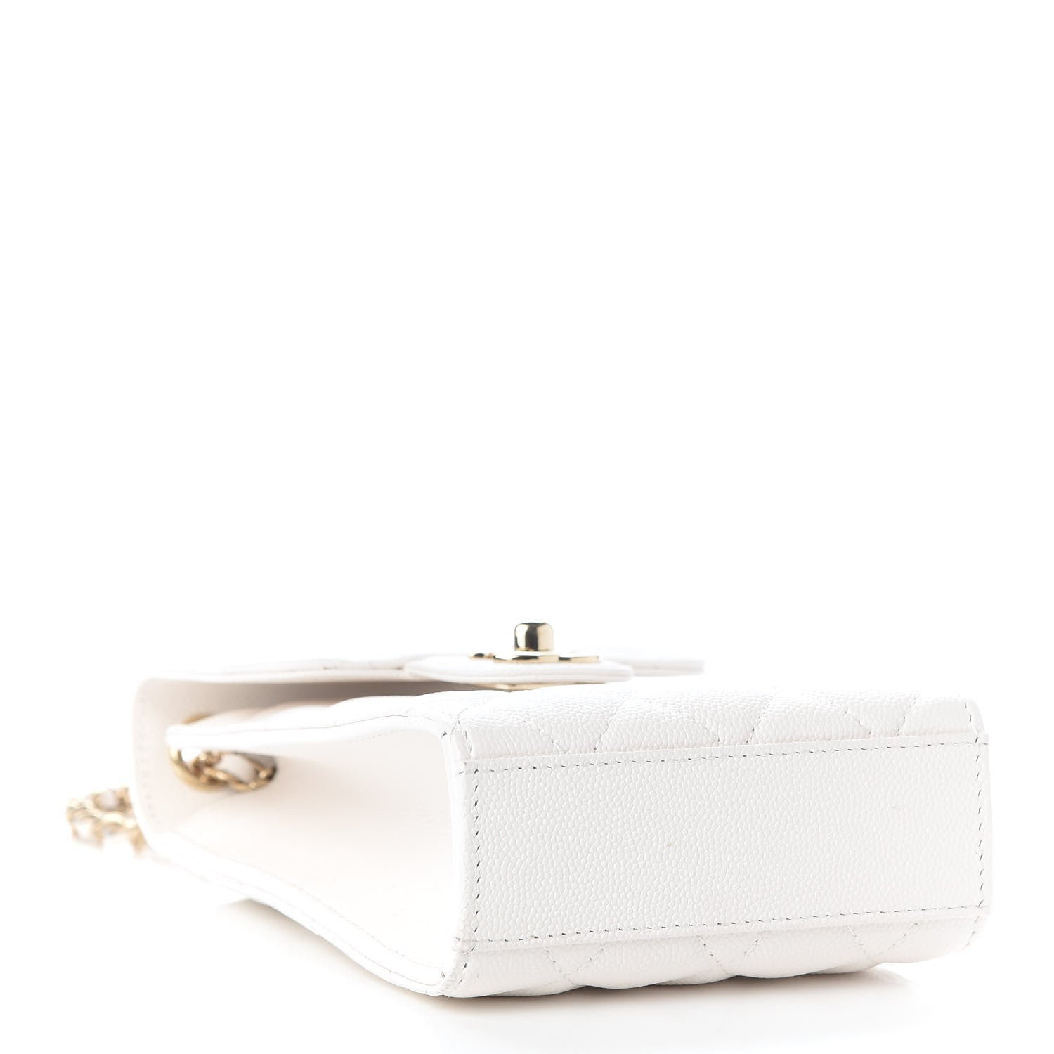 Chanel Caviar Quilted Classic Phone Holder White 4 of 10
