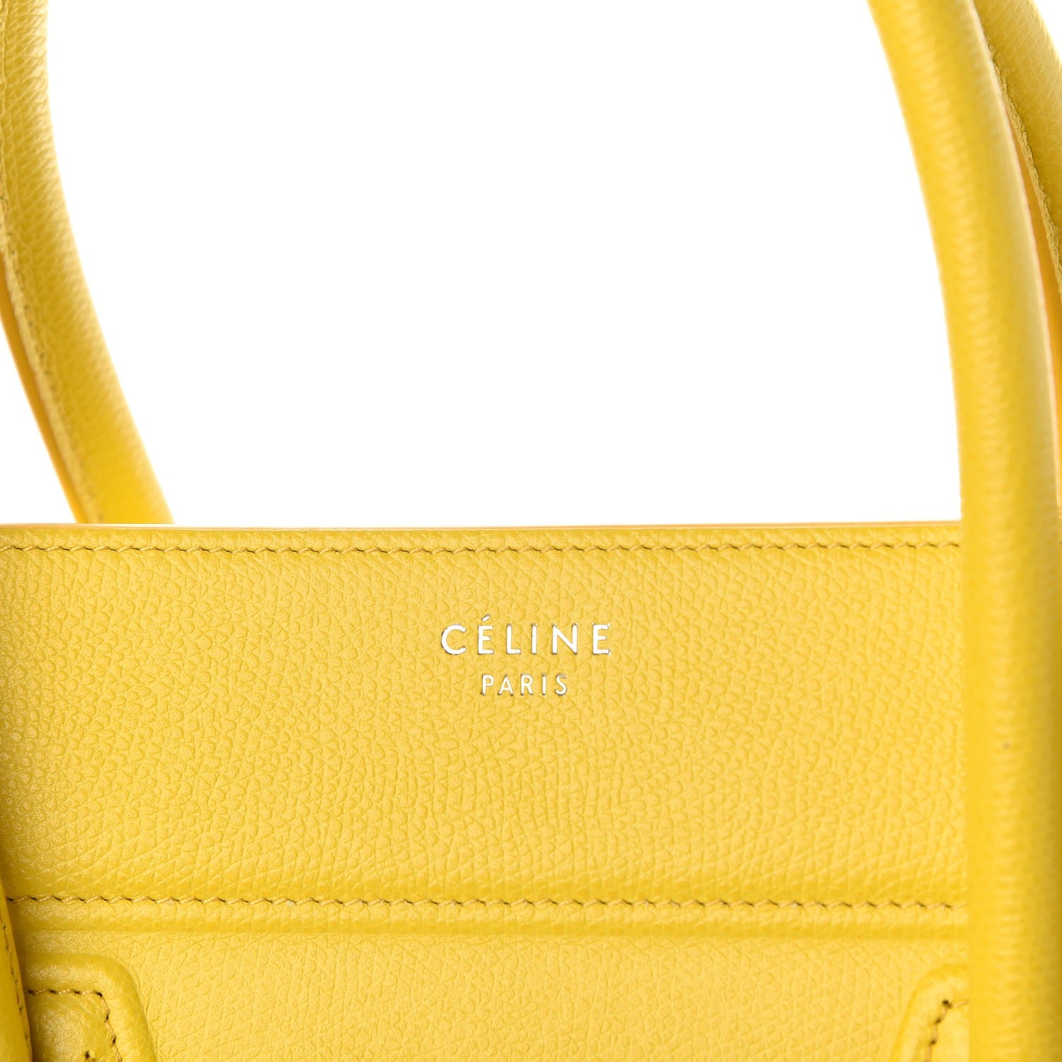 Celine Grained Calfskin Medium Phantom Luggage Yellow 5 of 9