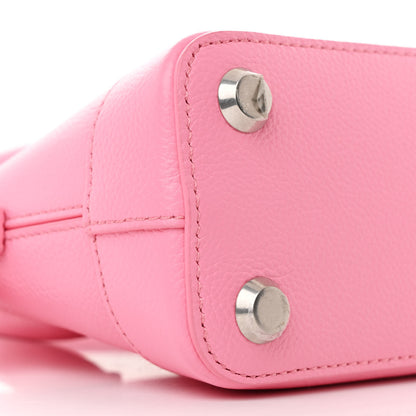 Balenciaga Signature Grained Calfskin Logo XXS Ville Top Handle Bag Rose Bubblegum Black 11 of 13