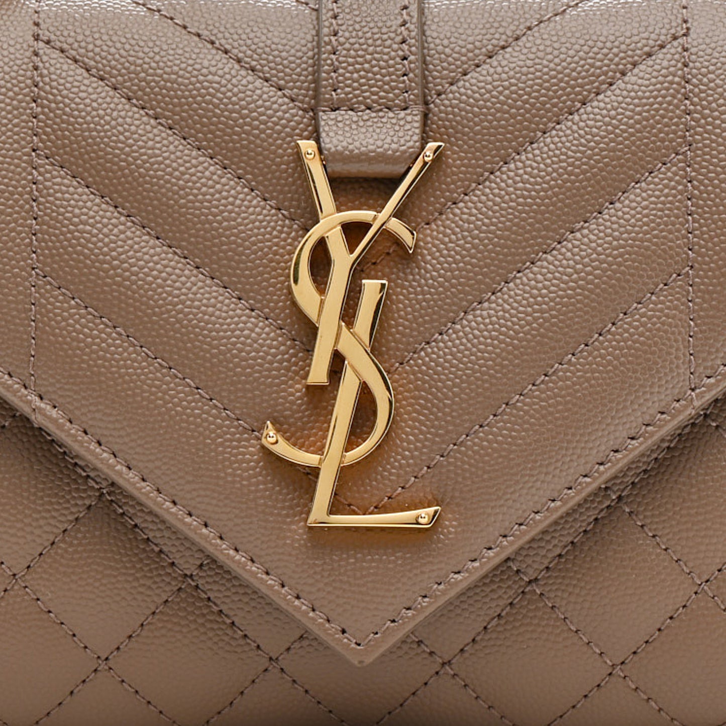 Grain De Poudre Textured Mixed Matelasse Triquilt Small Monogram Satchel Dark Beige