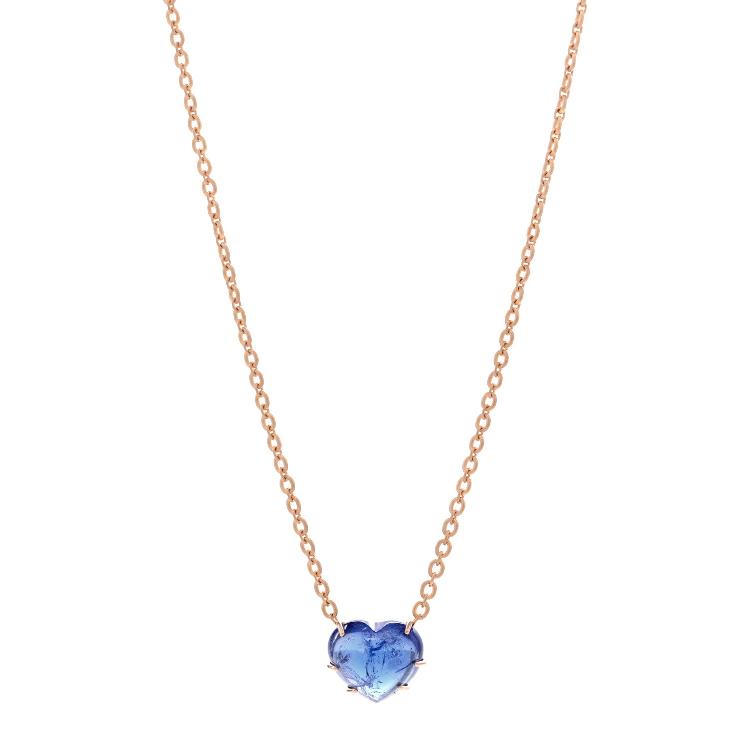 Irene Neuwirth 18K Rose Gold Tanzanite Heart Pendant Necklace 1 of 6