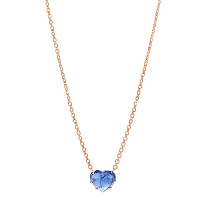 Irene Neuwirth 18K Rose Gold Tanzanite Heart Pendant Necklace 1 of 6