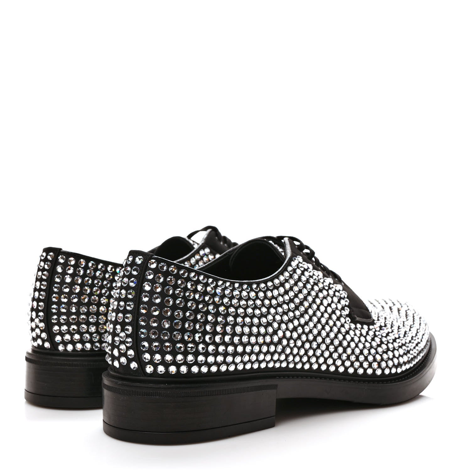 Prada Satin Crystal Mens Derby Loafers 8 Crystal 4 of 10