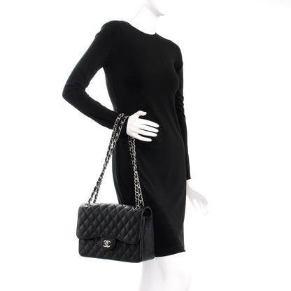 Chanel Caviar Quilted Jumbo Double Flap Black 3 of 11