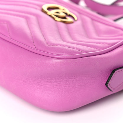 Gucci Calfskin Matelasse Mini GG Marmont Chain Shoulder Bag Candy Mousse 10 of 19