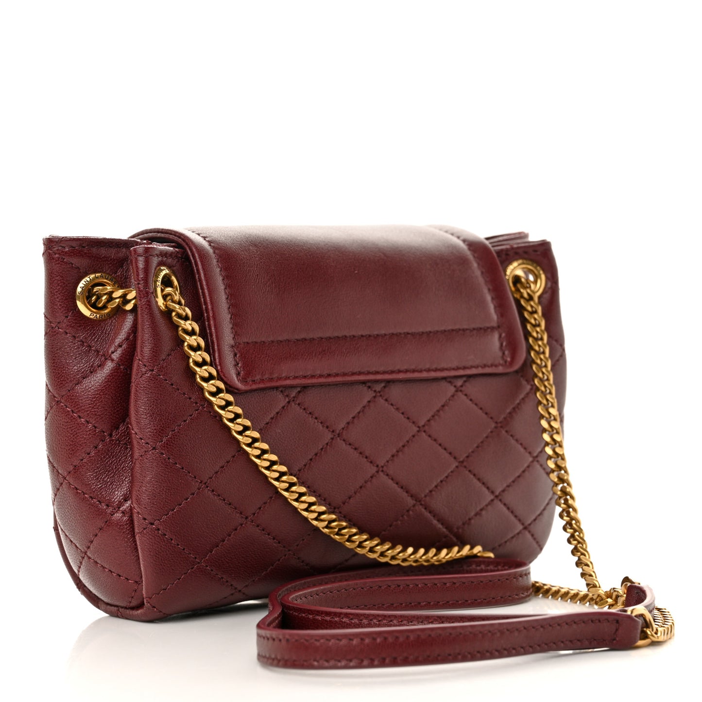 Lambskin Quilted Monogram Mini Nolita Rouge Cabernet