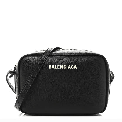 Balenciaga Calfskin Logo M Everyday Camera Bag Black 1 of 10