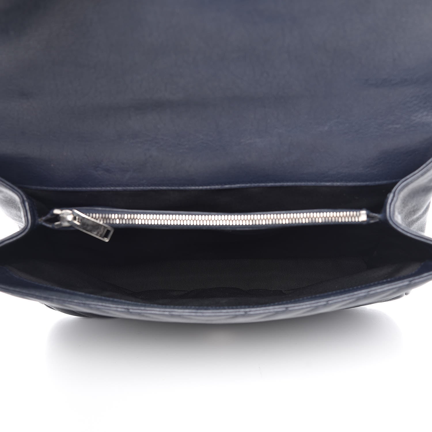 Saint Laurent Sheepskin Matelasse Chevron Monogram Large College Satchel Navy Blue 6 of 12
