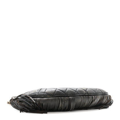 Chanel Calfskin Quilted Into The Fringe Hobo Black Gold 4 of 15