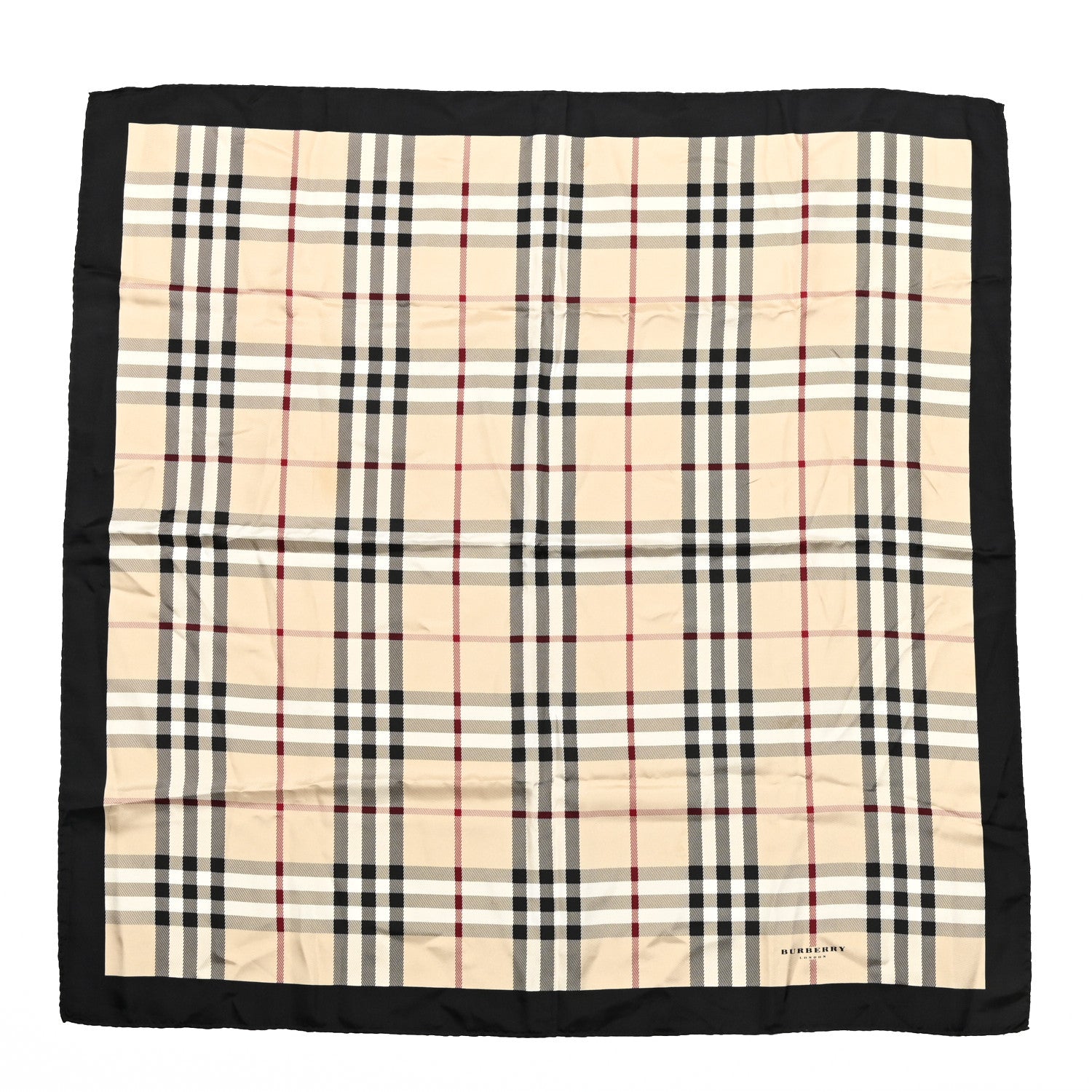 Burberry Silk House Check Square Scarf Beige Black 1 of 6