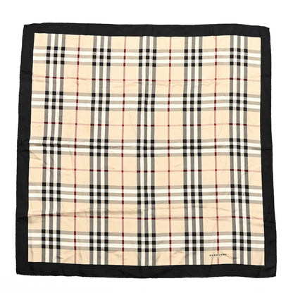 Burberry Silk House Check Square Scarf Beige Black 1 of 6