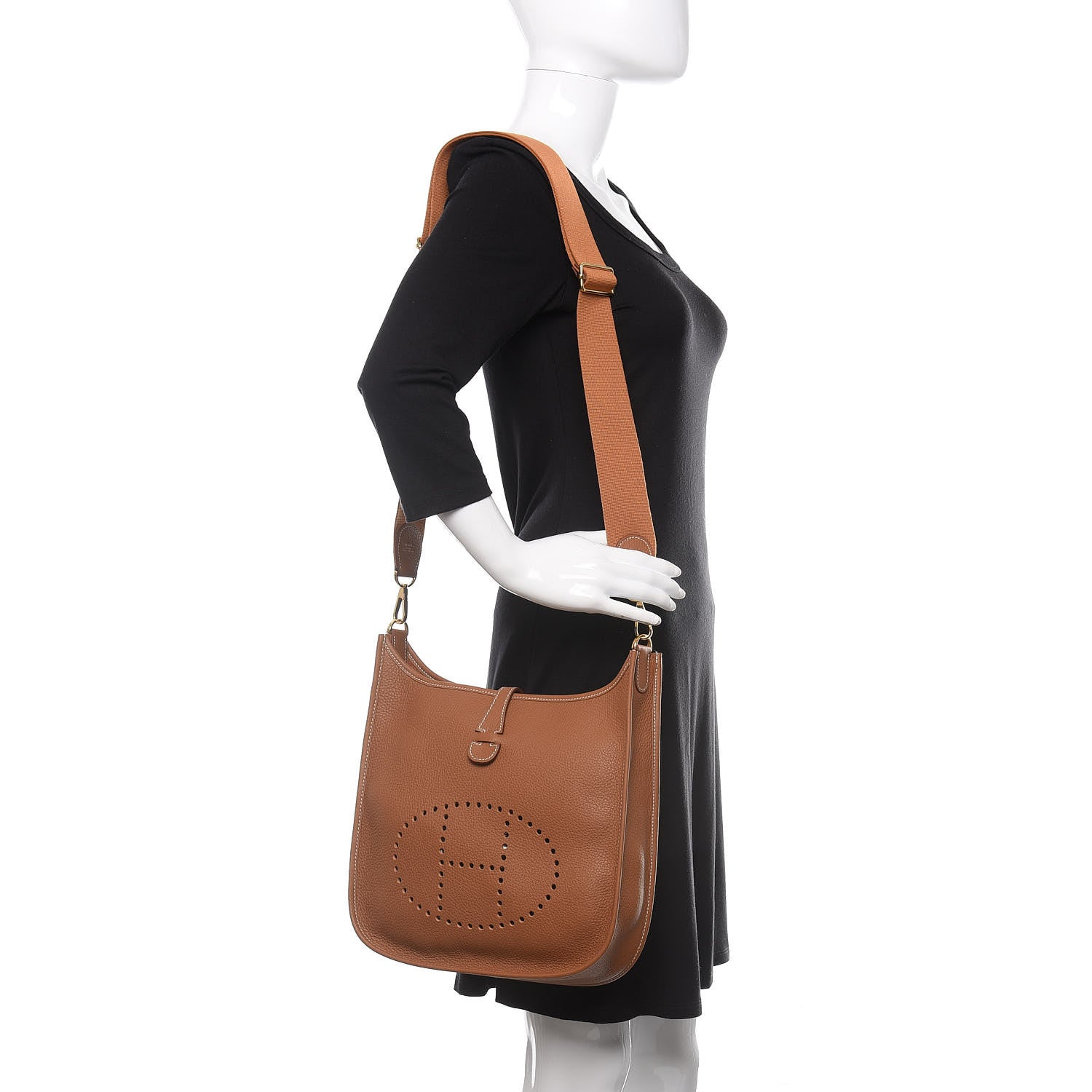 Hermes Taurillon Clemence Evelyne III PM Gold 2 of 10