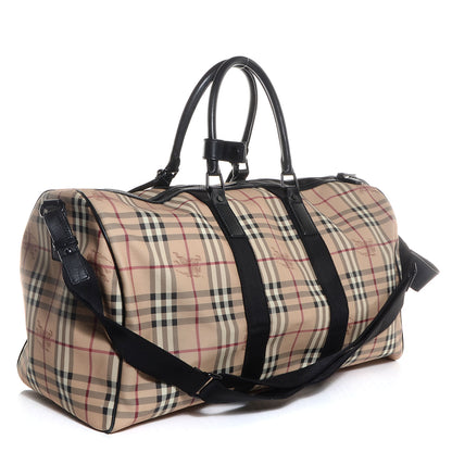 Burberry Haymarket Check Duffle Bag Dark Brown 3 of 7