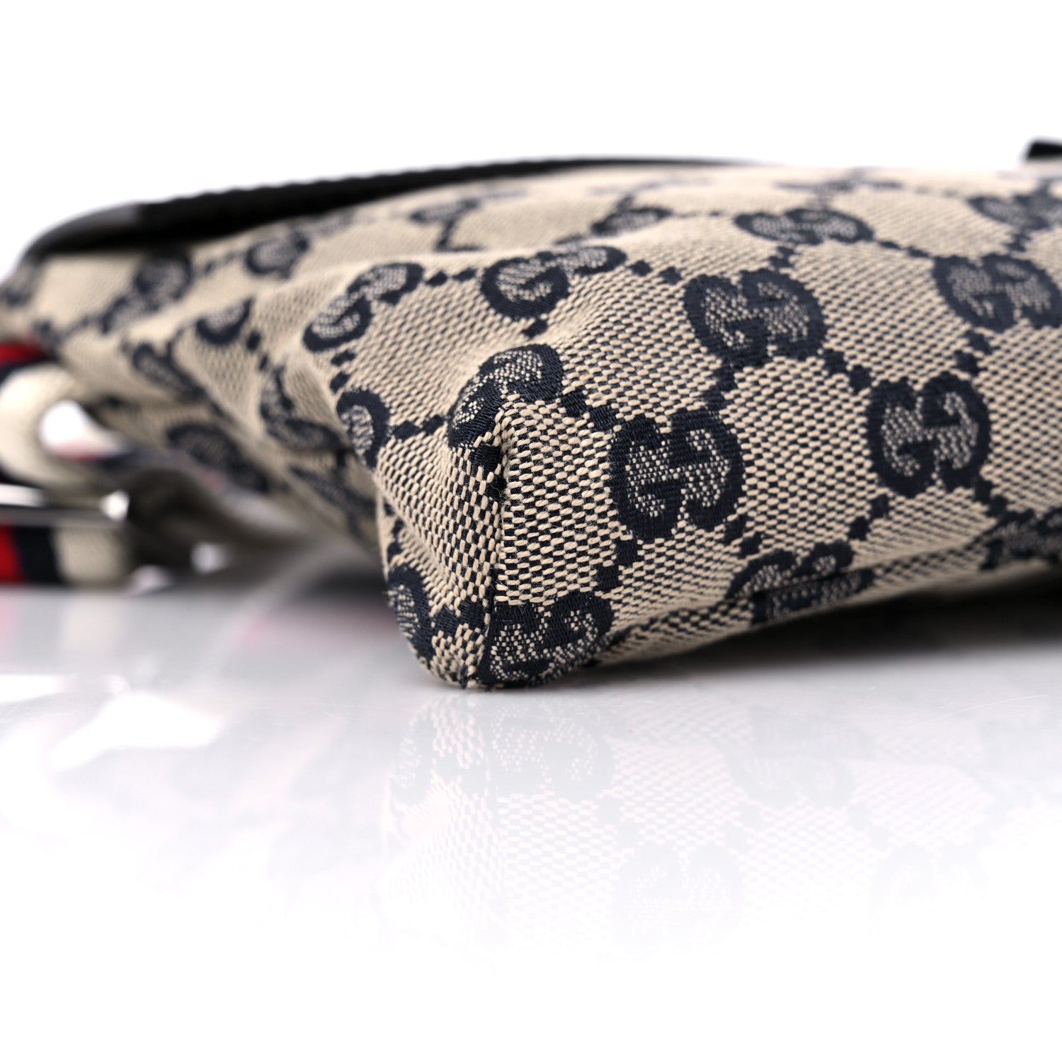 Gucci GG Monogram Web Double Pocket Belt Bag Navy 10 of 13
