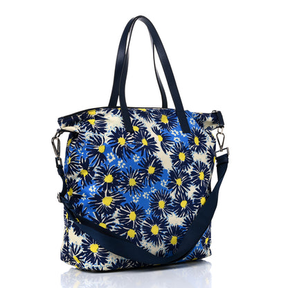 Prada Tessuto Nylon Saffiano Floral Print Tote Bluette Dis Primule 2 of 12