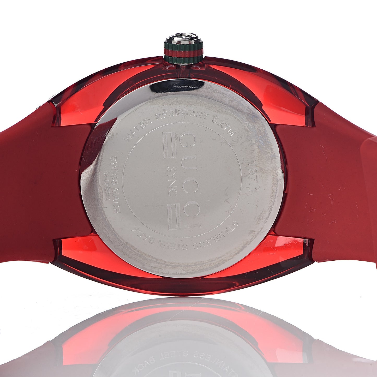 Stainless Steel Rubber 46mm Sync Web Quartz Watch Red