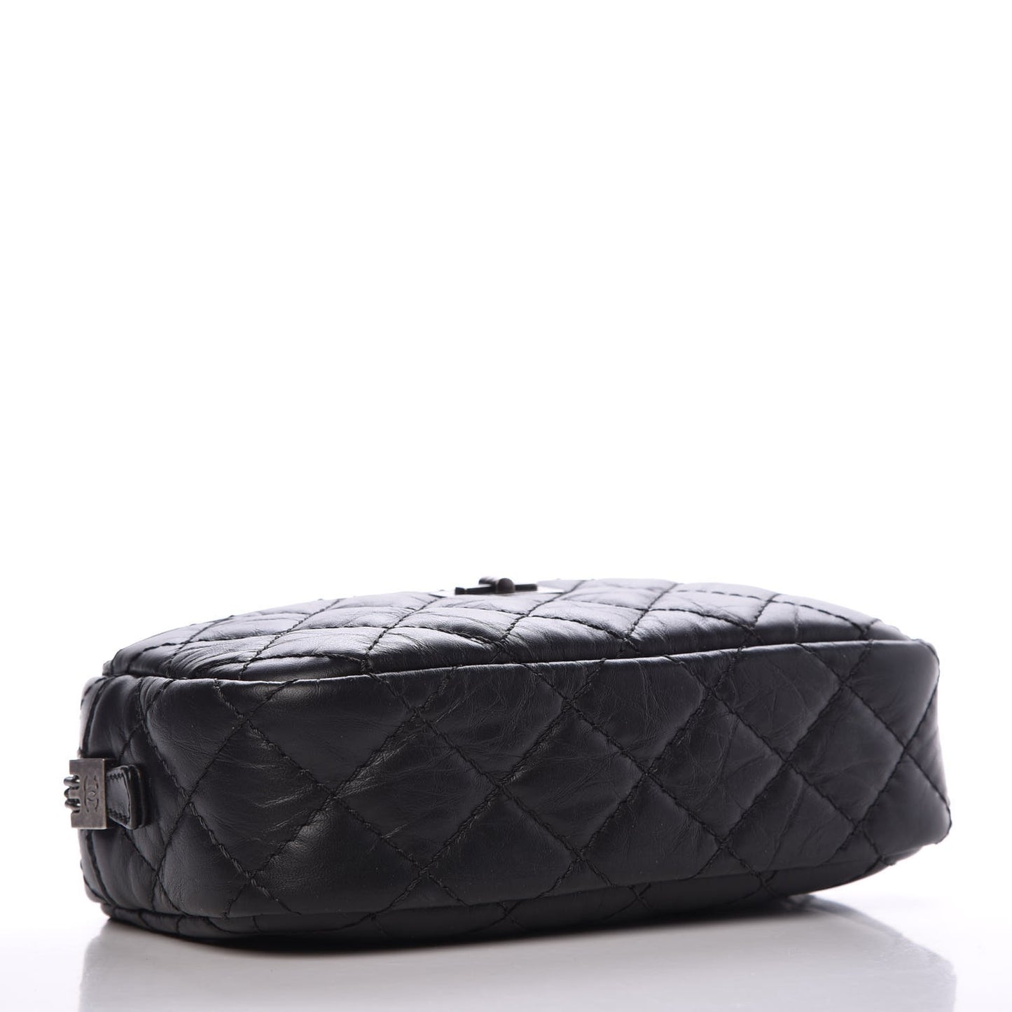 Aged Calfskin Quilted Mini Reissue Camera Case Black
