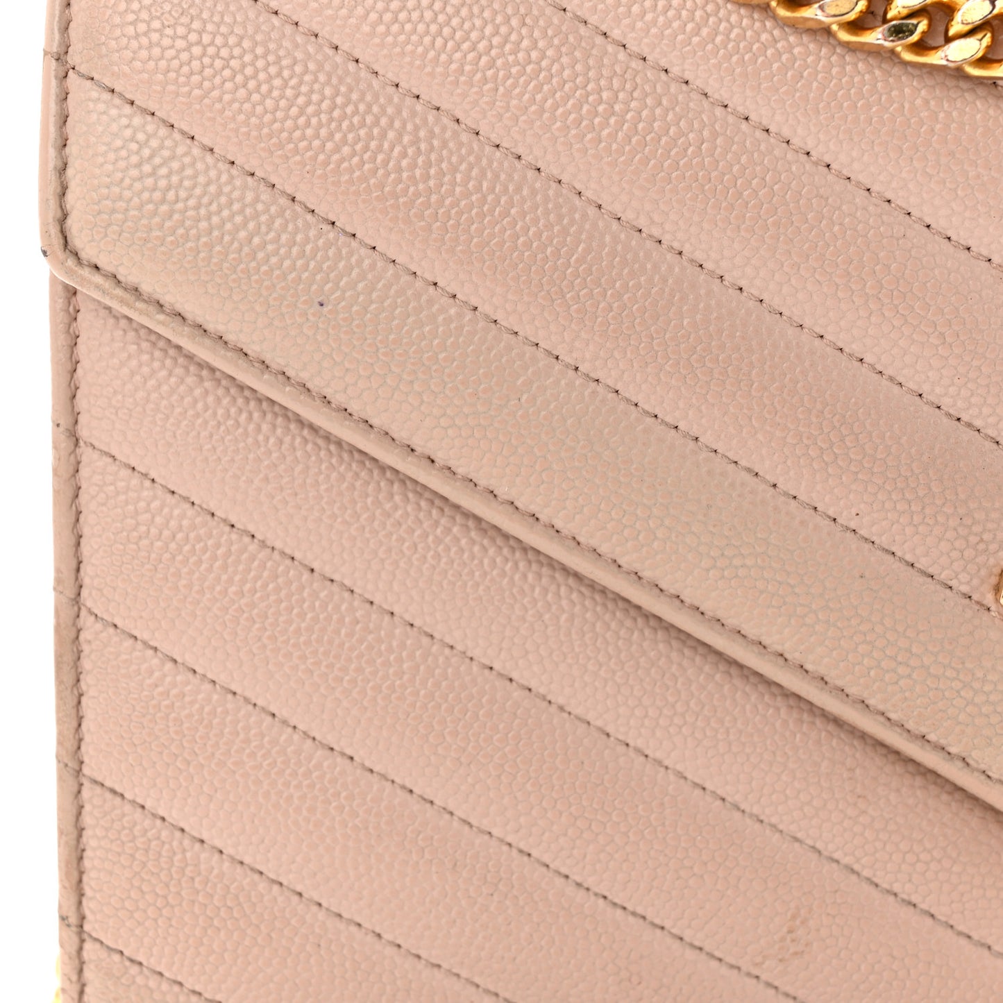 Grain De Poudre Matelasse Chevron Monogram Chain Wallet