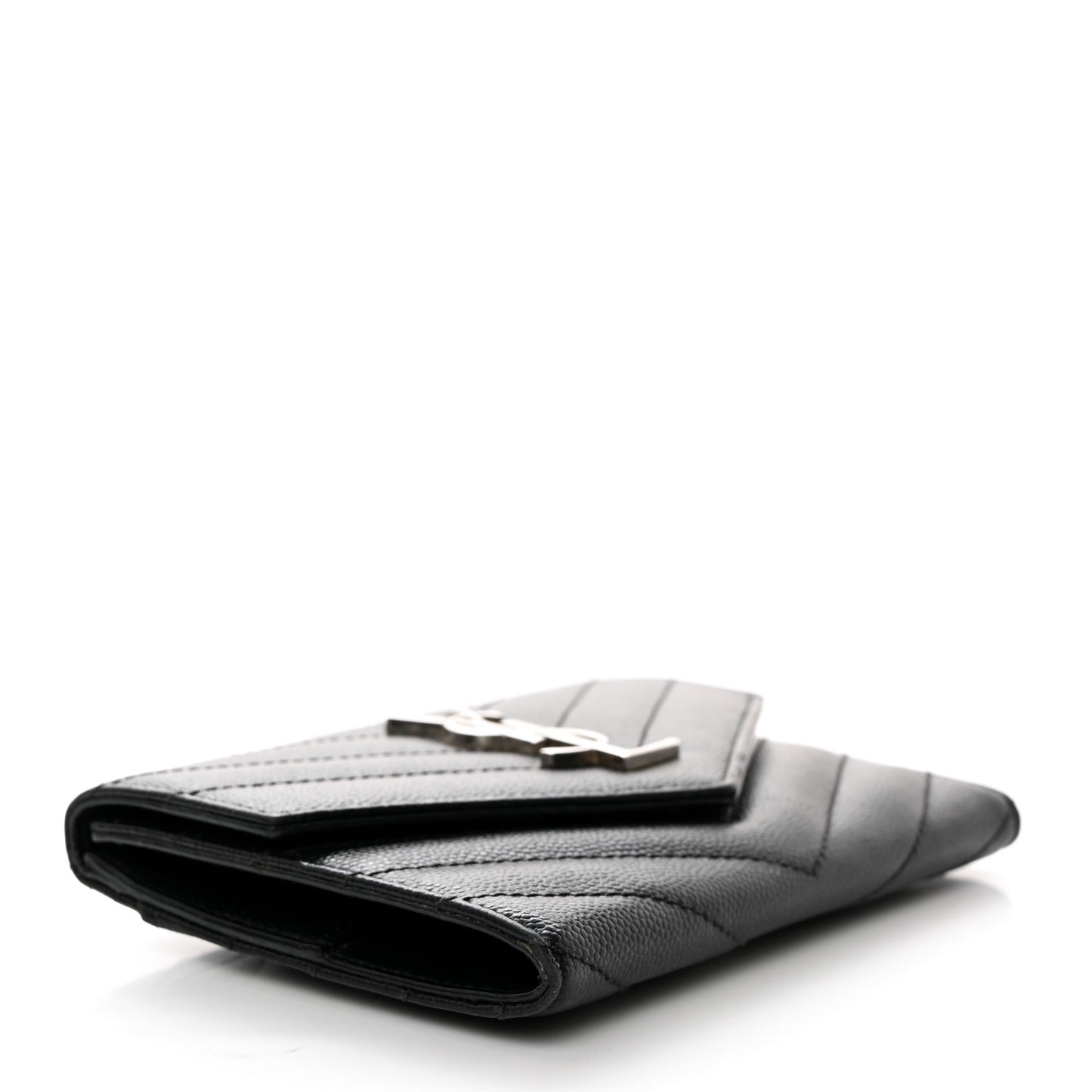 Grain De Poudre Matelasse Chevron Small Monogram Passport Case Black