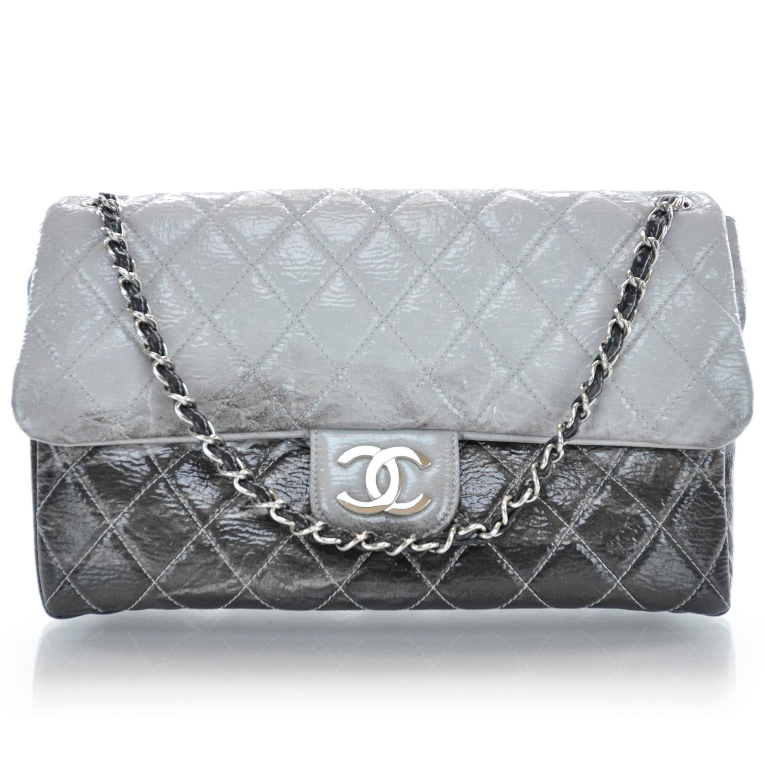 Chanel Vinyl Quilted Melrose Degrade Jumbo Flap 1 of 9