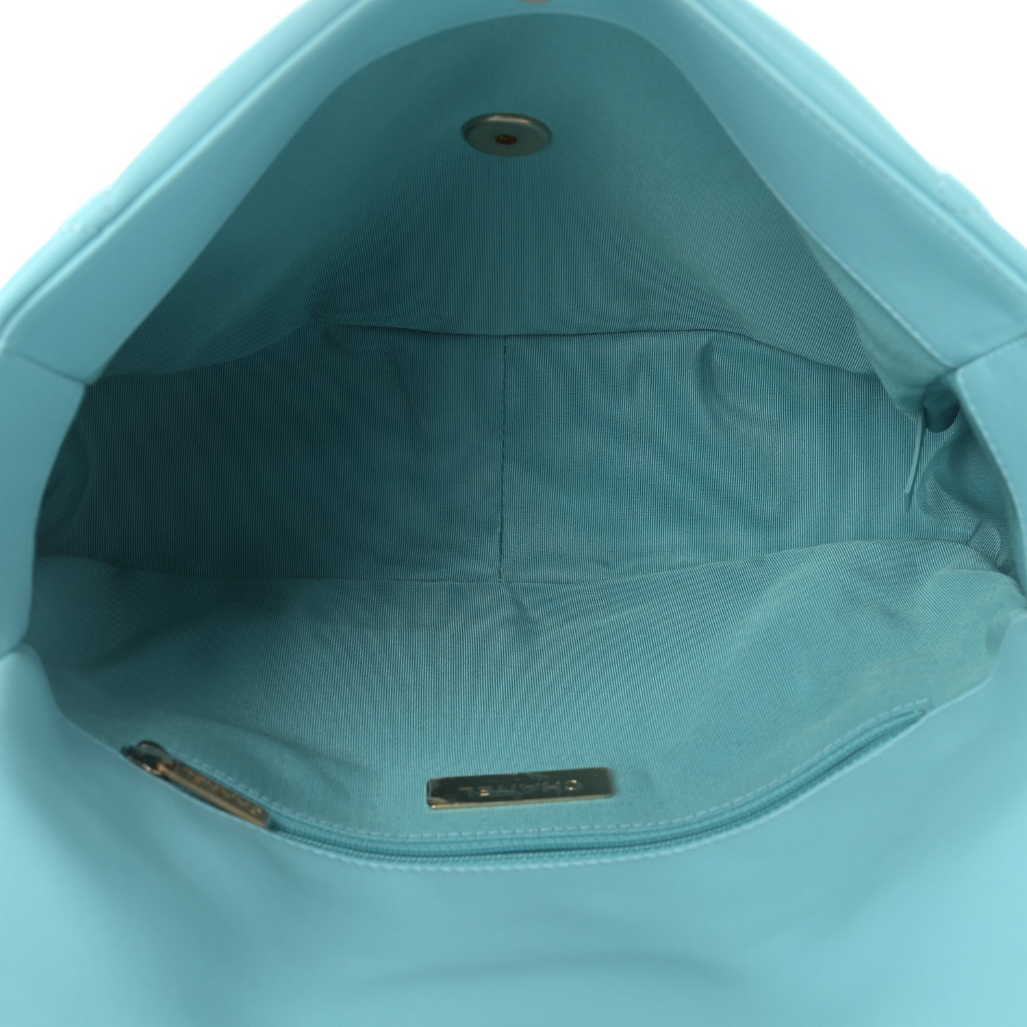 Chanel Lambskin Quilted Large Chanel 19 Flap Light Blue 5 of 9