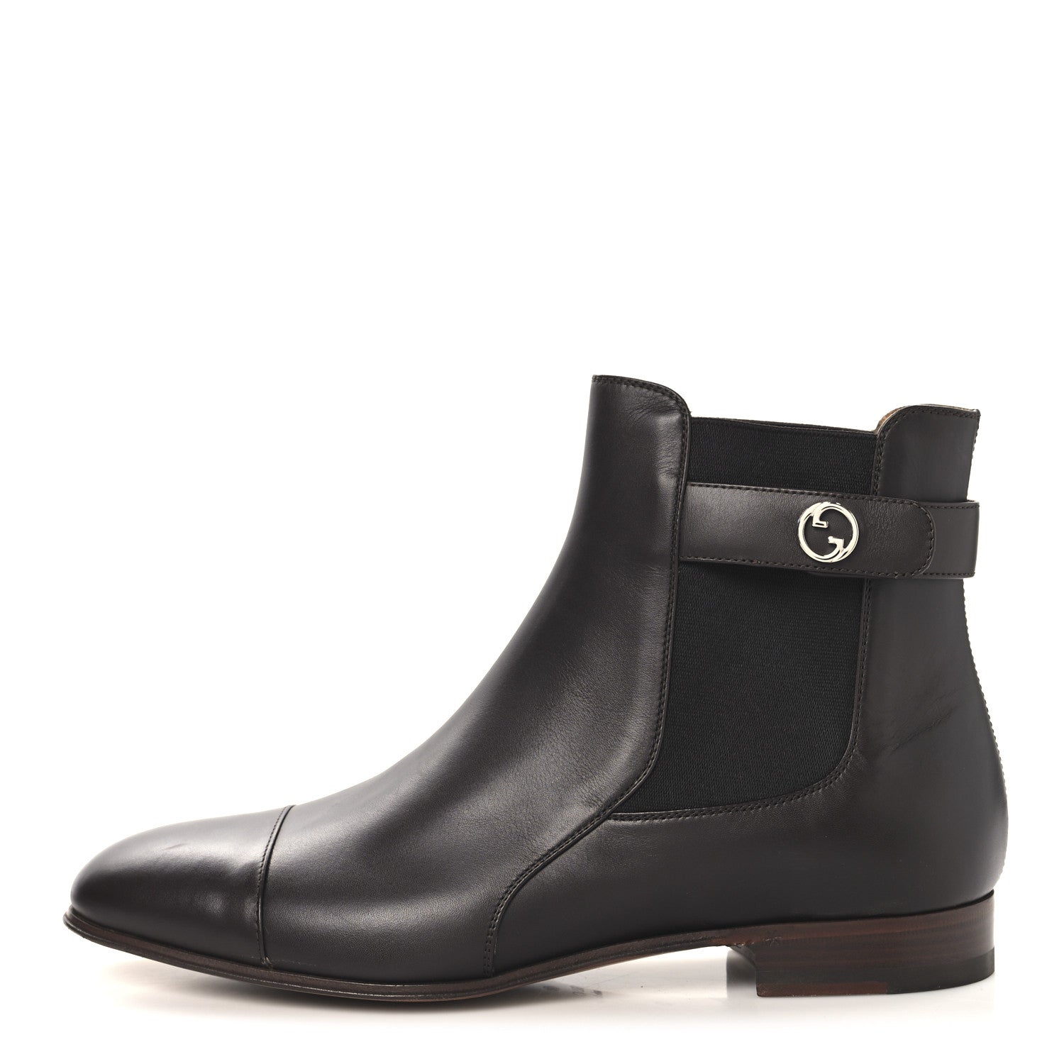 Gucci Calfskin Mens Blondie Chelsea Ankle Boots 8 Cocoa 1 of 10