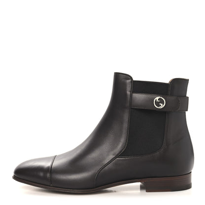 Gucci Calfskin Mens Blondie Chelsea Ankle Boots 8 Cocoa 1 of 10