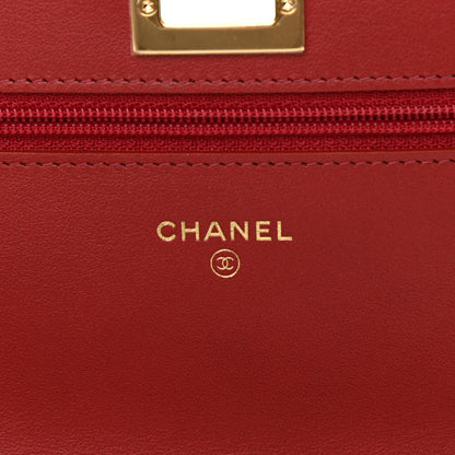 Chanel Aged Calfskin Quilted Reissue Wallet On Chain WOC Red 6 of 13