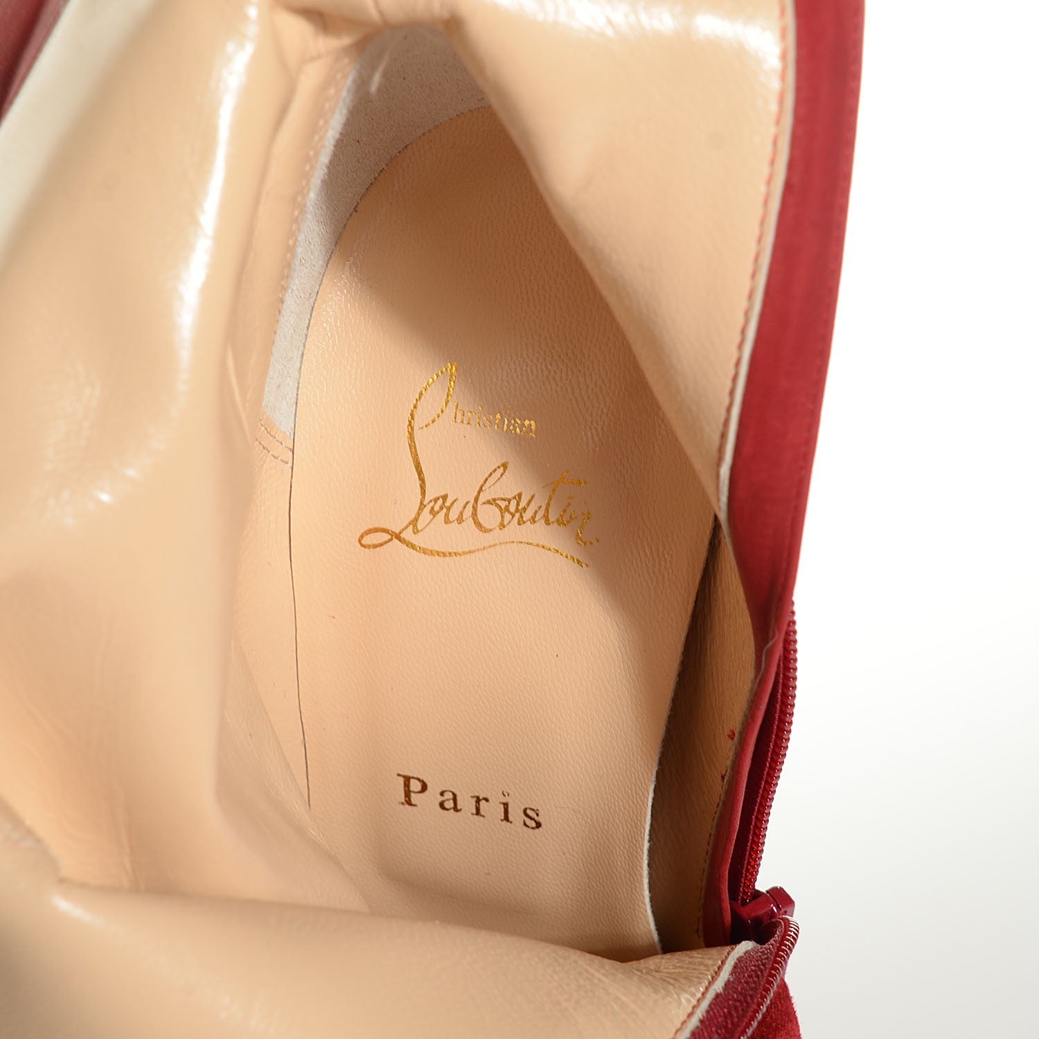 Christian Louboutin Suede Taclou Booty 140 Ankle Boots 40.5 Red 6 of 7