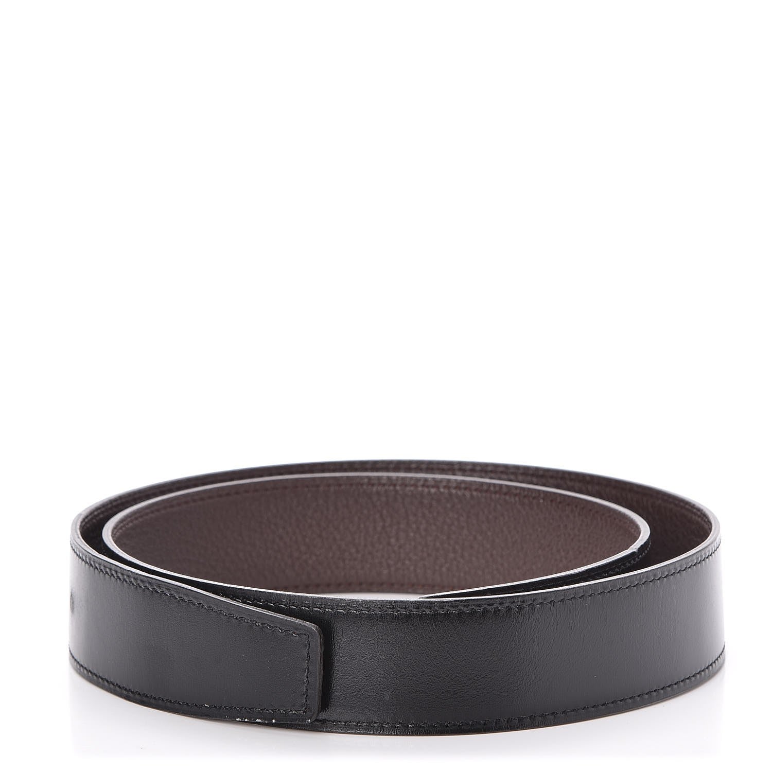 Hermes Box Togo 32mm Belt Strap 75 Black Chocolate 1 of 6