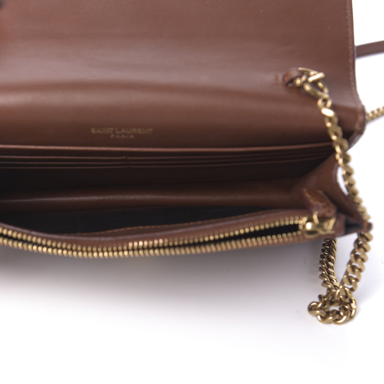 Saint Laurent Lizard Kate Monogram Tassel Chain Wallet Cognac 5 of 9