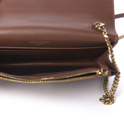 Saint Laurent Lizard Kate Monogram Tassel Chain Wallet Cognac 5 of 9