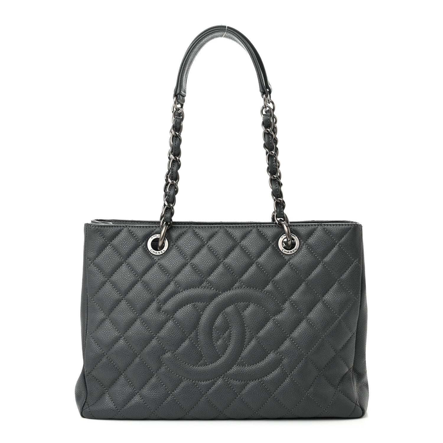 Chanel Caviar Quilted Grand Shopping Tote GST Dark Grey 1 of 10
