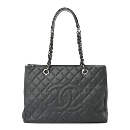 Chanel Caviar Quilted Grand Shopping Tote GST Dark Grey 1 of 10