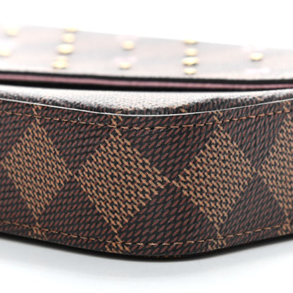 Louis Vuitton Damier Ebene Studded Pochette Felicie Chain Wallet 9 of 9