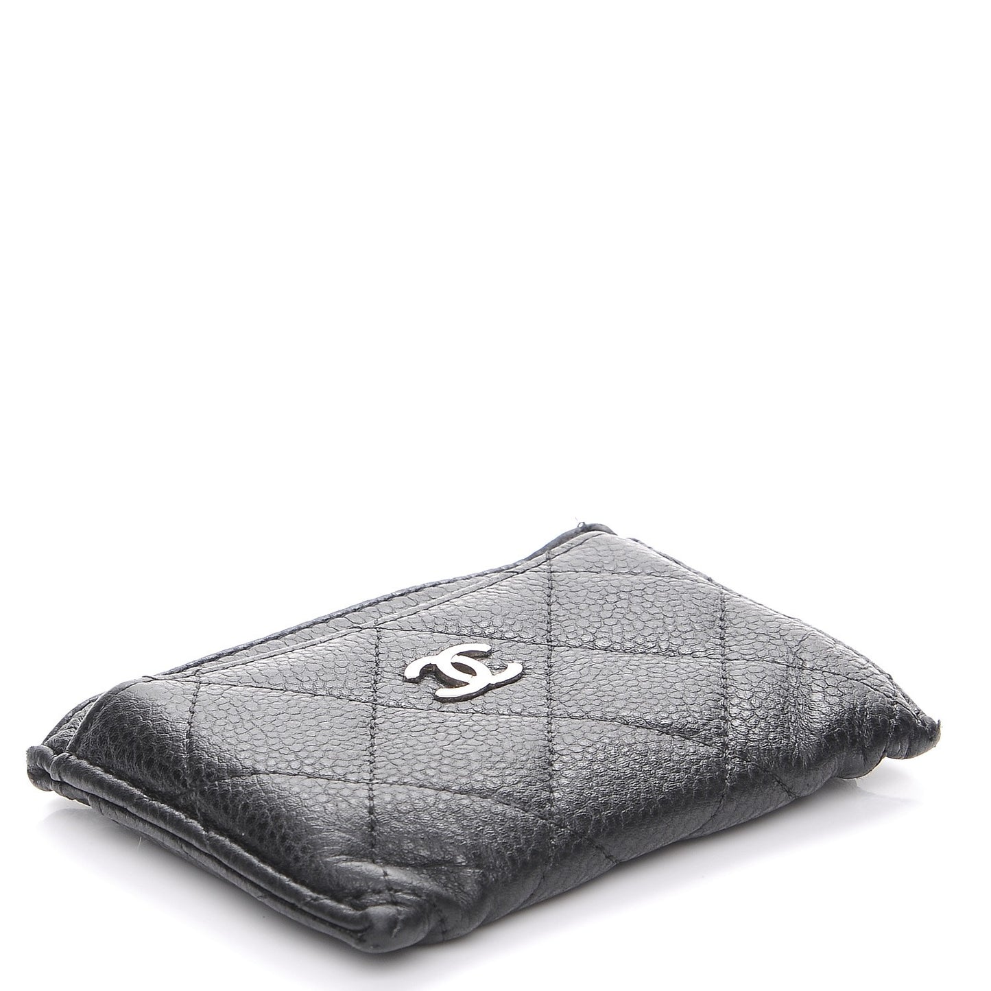 Caviar Quilted Card Holder Black