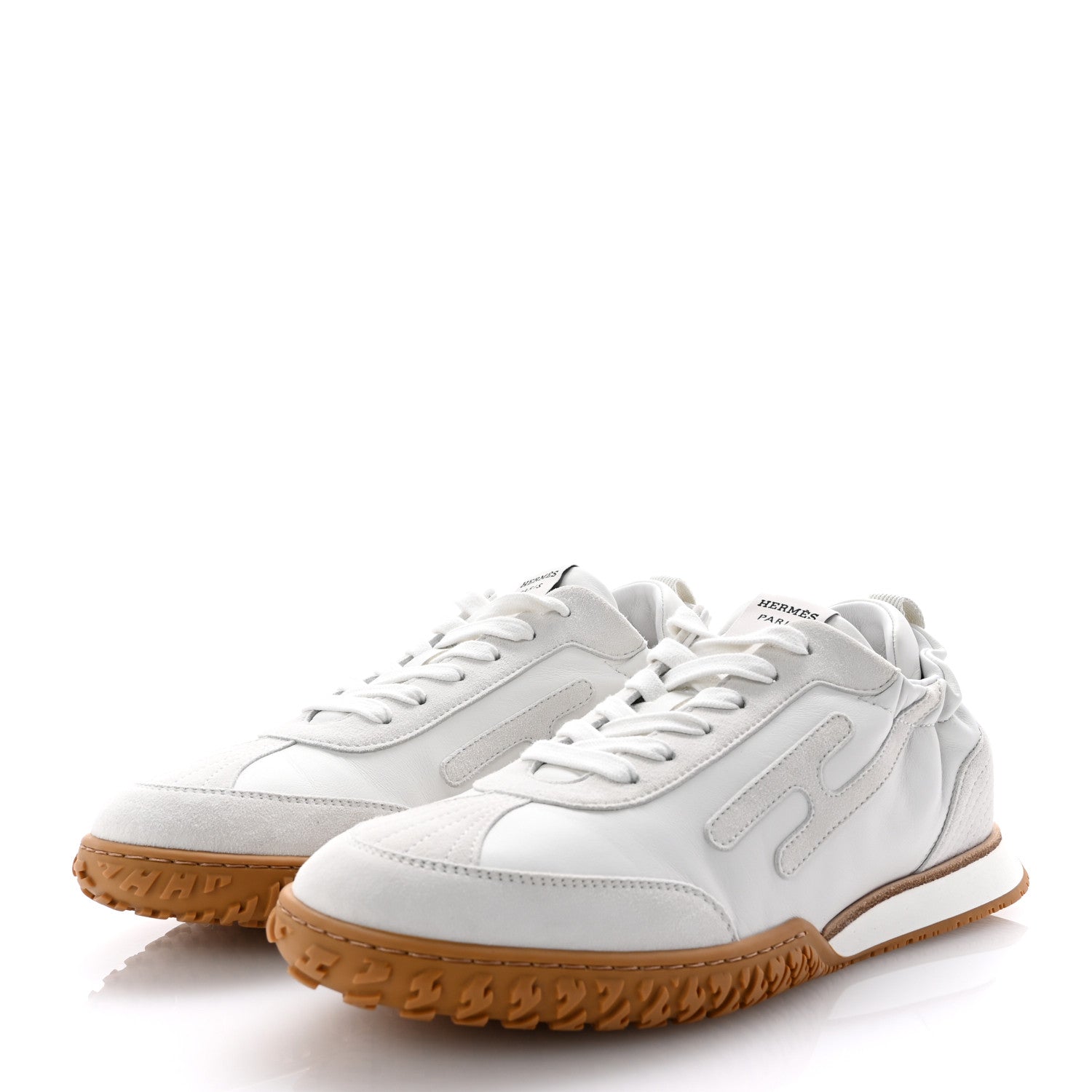 Hermes Nappa Suede Goatskin Jet Sneakers 41.5 White 4 of 10