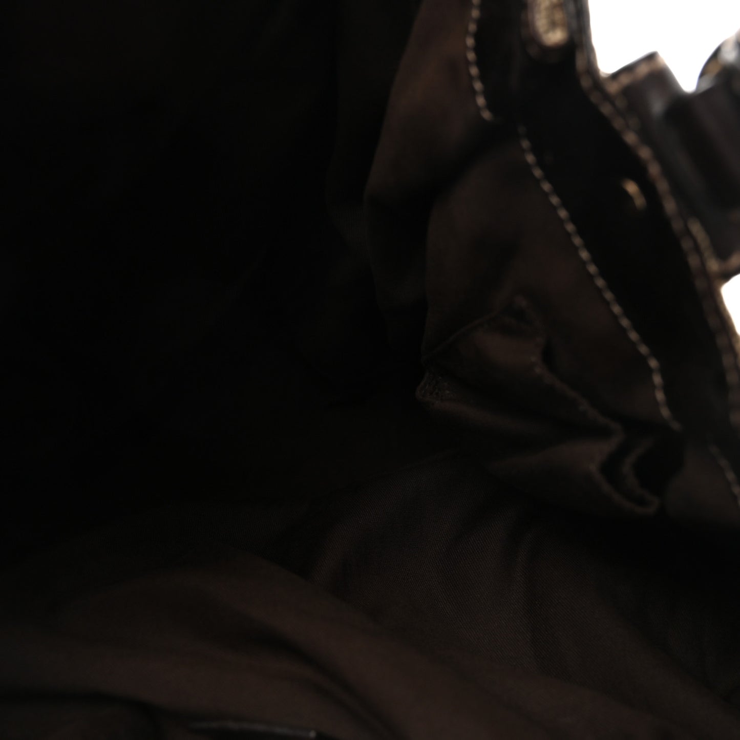 Monogram Studded Pelham Tote Dark Brown