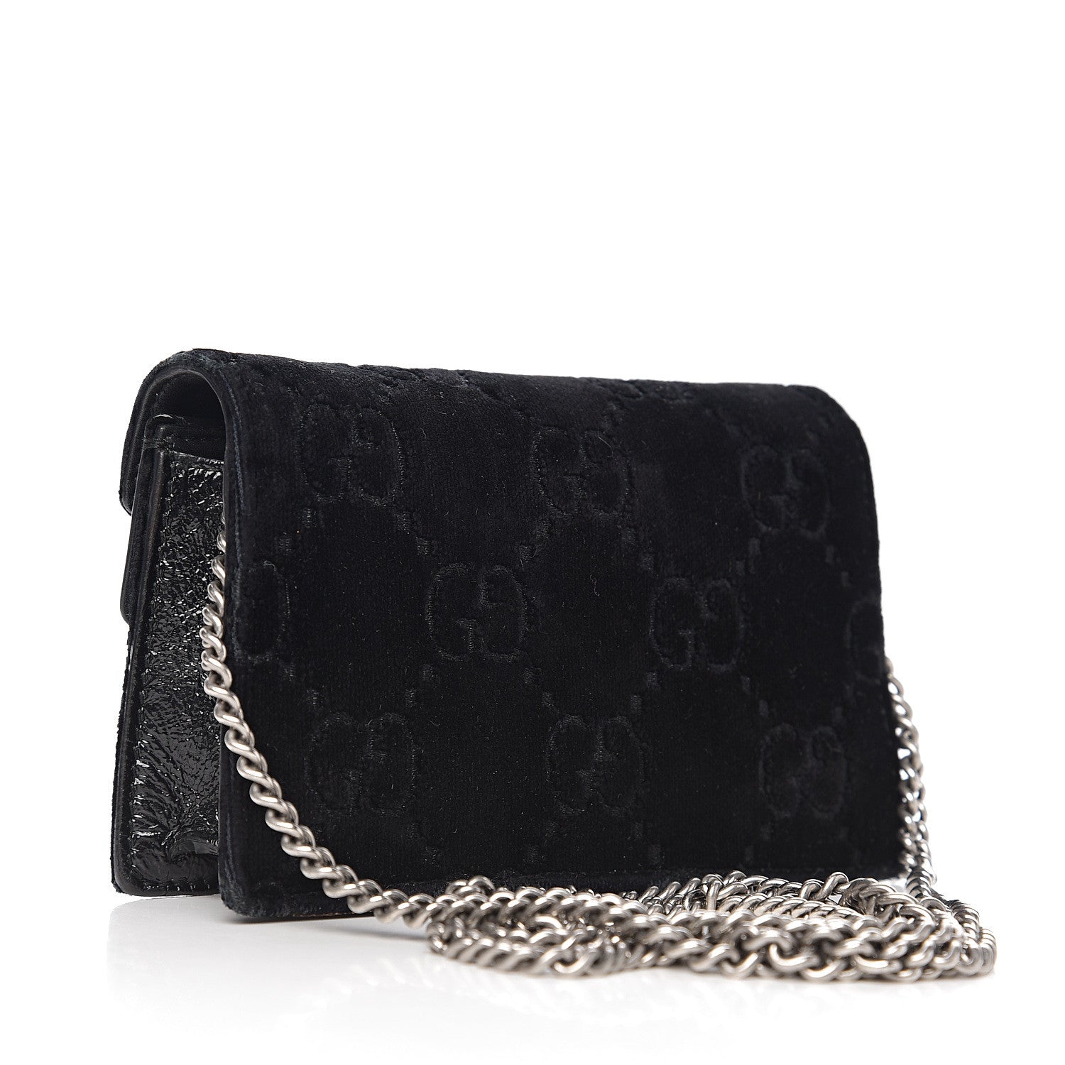 Gucci Velvet GG Monogram Super Mini Dionysus Shoulder Bag Black 2 of 12