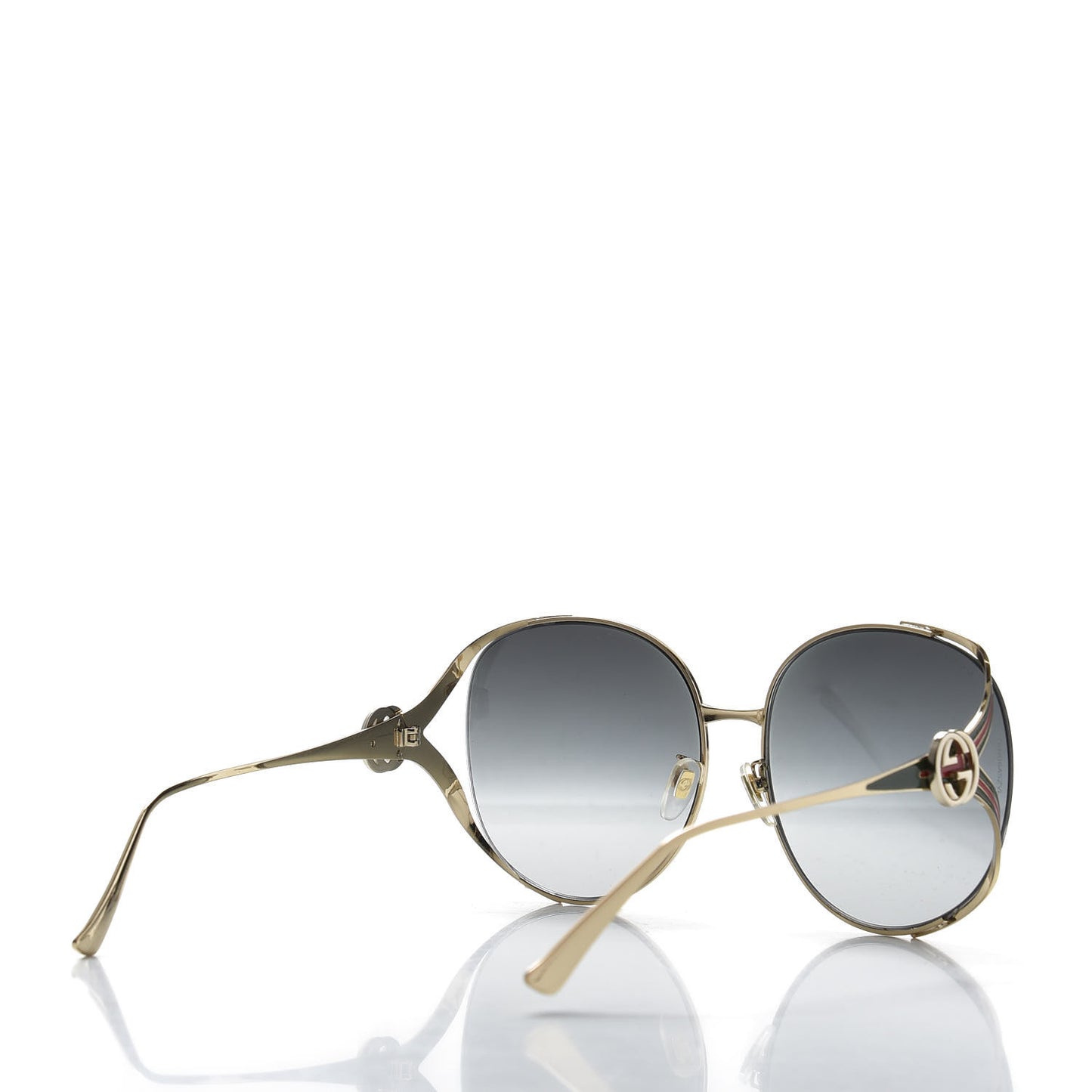 Metal Oversized Round Frame GG0225S Sunglasses Gold