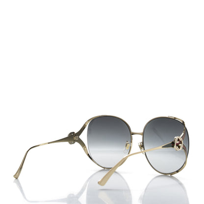 Gucci Metal Oversized Round Frame GG0225S Sunglasses Gold 4 of 8