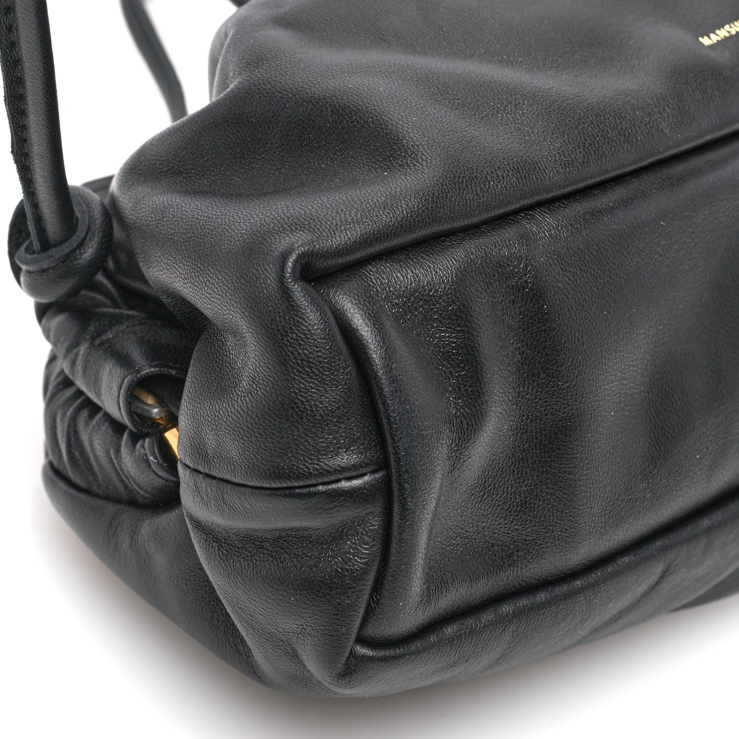 Lambskin Mini Cloud Clutch Black Flamma