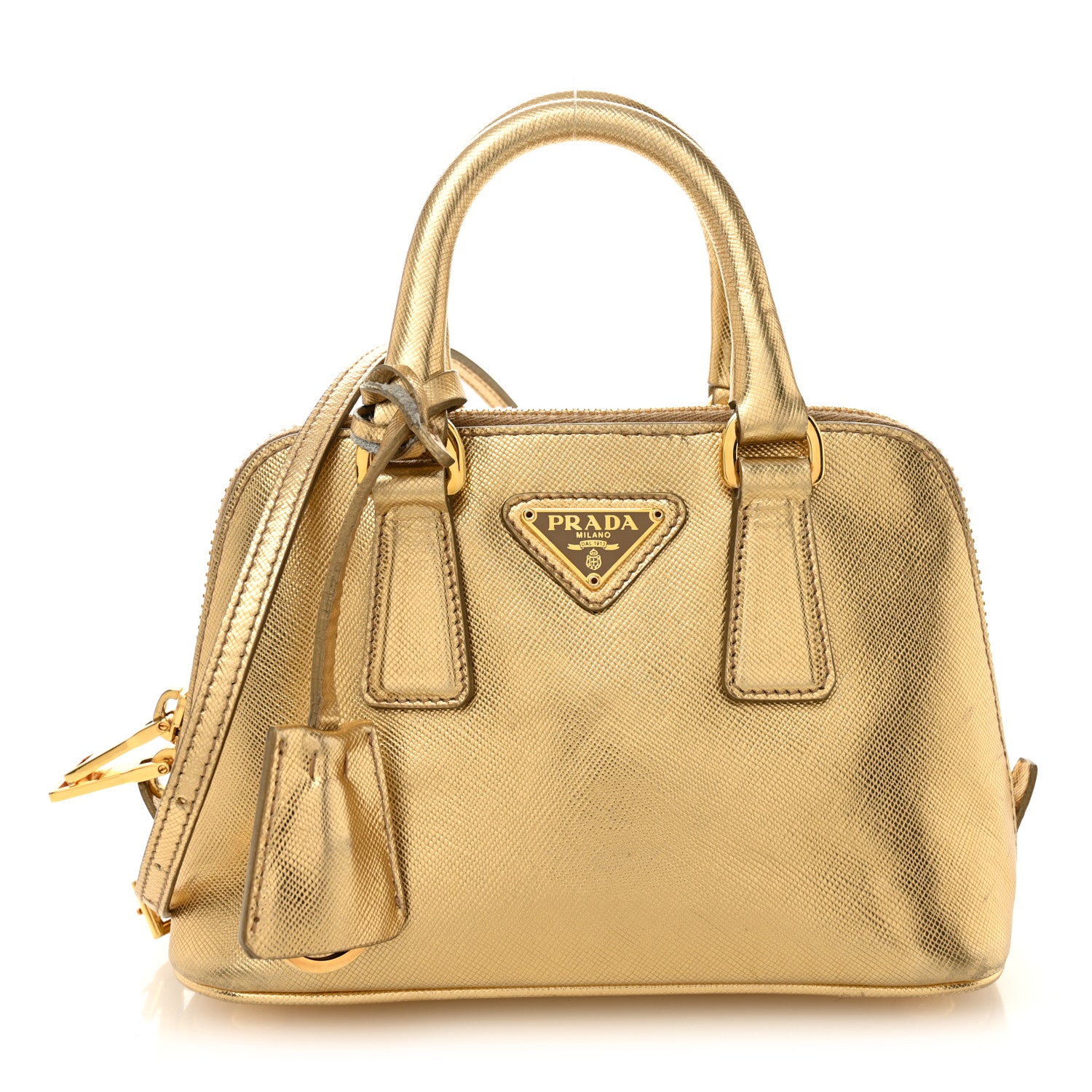 Prada Saffiano Lux Mini Promenade Tote Platino 1 of 10