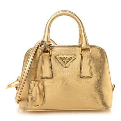 Prada Saffiano Lux Mini Promenade Tote Platino 1 of 10