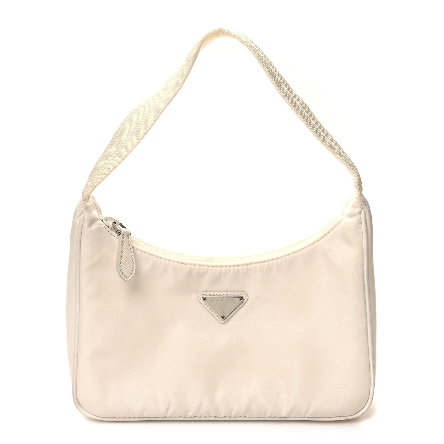 Re-Nylon Saffiano Mini Re-Edition 2005 Bag White